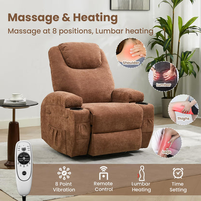 360 Swivel Rocker Recliner Chair for Adults with Massage and Heat, Electric Glider Rocking Chairs for Living Room, Nursery