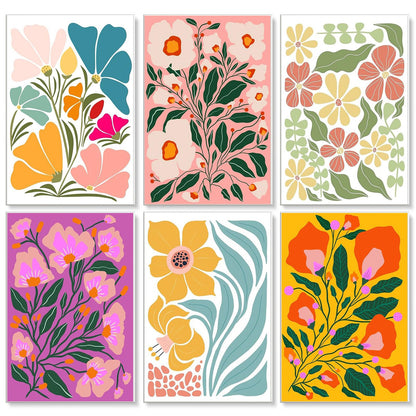 Yezavesu 6 Pack Paint by Numbers Kit for Adults Beginner 8x12 Inch, Flowers Adult Paint by Number Kits on Canvas Without Frame, DIY Acrylic Easy Flower Painting by Numbers for Home Wall Decor Gift