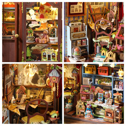 CUTEROOM DIY Miniature House Kit-Fairy Tale Kingdom, Tiny Dollhouse Wooden Furniture Kit, Mini DIY Craft Kits Creative Room for Decoration Family Friends