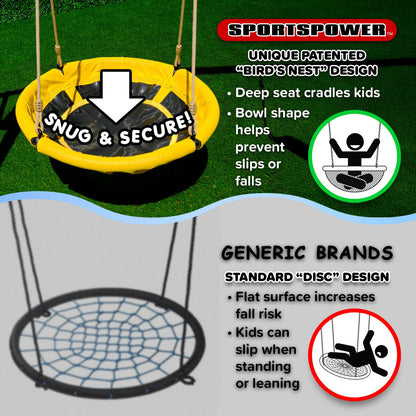 Sportspower Amelia Galaxy Cedar Wooden Swing Set for Night Play with 2 LED Swings, Play Fort with Sandbox, Heavy Duty Double A-Frame, on 6ft LED Slide, Bonus Anchor Kit