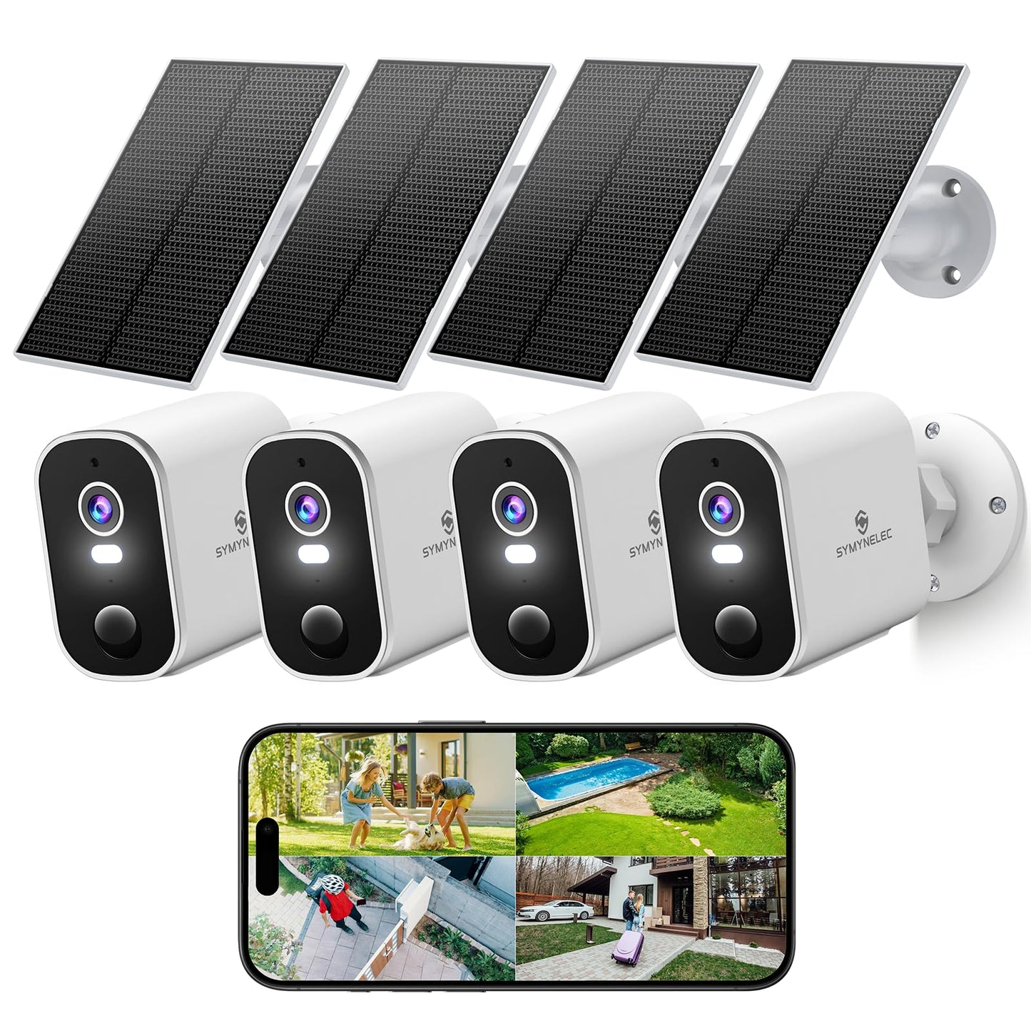 Security Cameras Wireless Outdoor 2K: Battery Powered WiFi Camera with AI Motion Detection for Home - Color Night Vision Spotlight Siren Alarm 2-Way Talk IP65 Waterproof Cloud TF Storage 2-Pack