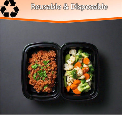Mr Miracle Meal Prep Containers with Lids, 50 Pack, 38 Oz Leakproof Disposable Food Containers