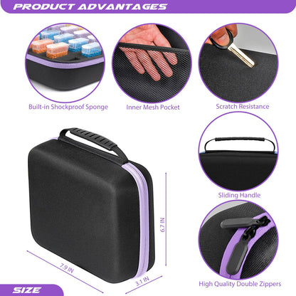 MoeeBtee Diamond Painting Storage Containers, 30 Slots Diamond Painting Accessories and Tools, Diamond Painting Organizer, Diamond Art Storage Case Jewelry Beads Storage Case - Purple