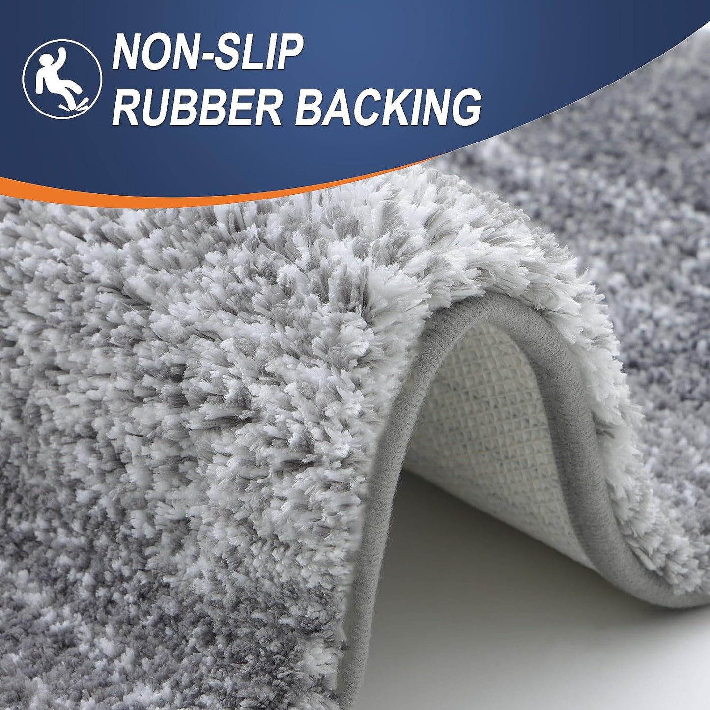OLANLY Microfiber Bath Rugs - Extra Soft & Absorbent | Quick-Dry 24x16 Grey Bathroom Mat