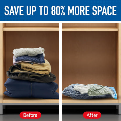 Spacesaver Vacuum Storage Bags, Variety 15-Pack, Save 80% on Clothes Storage Space, Compression Seal for Closet Storage