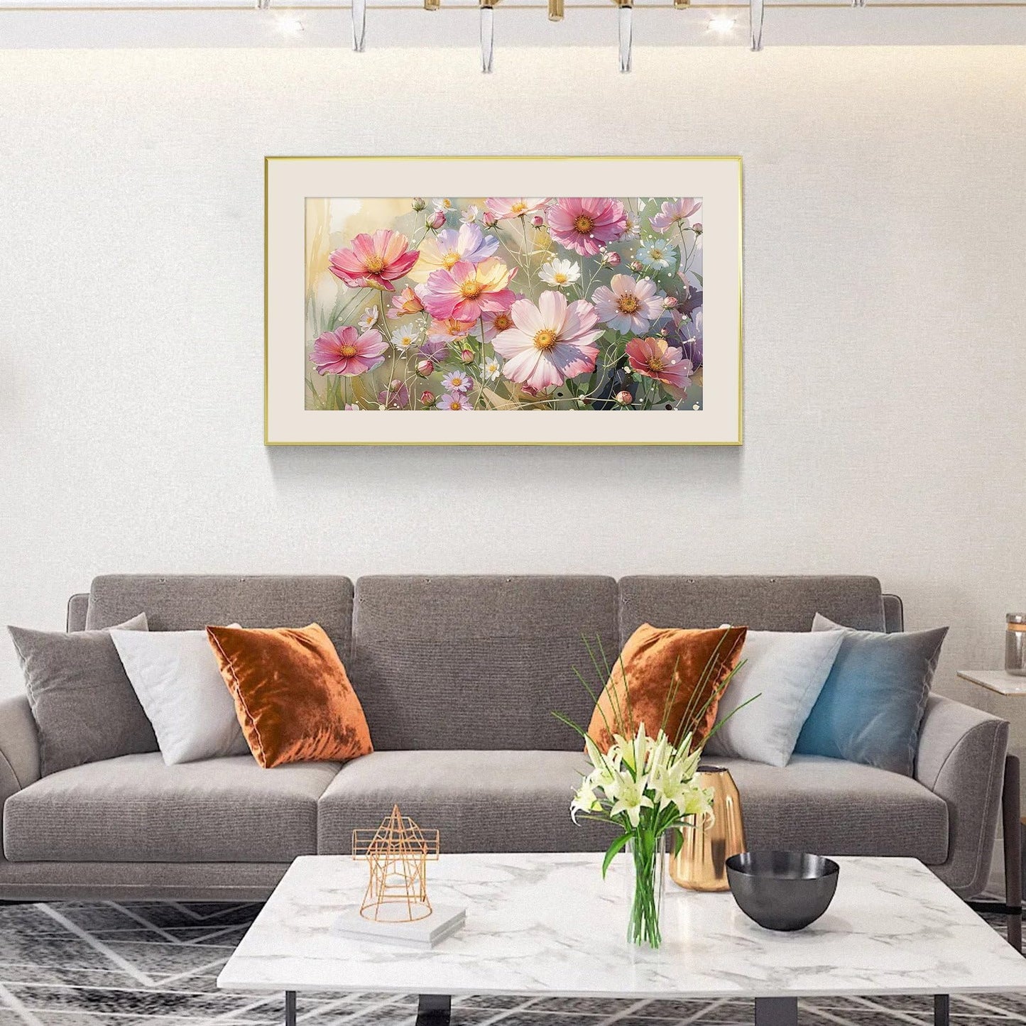JOOZ Large Diamond Painting Kits for Adults - DIY 5D Flowers Diamond Art Kits for Adults, Full Drill Flowers Diamond Art Painting, Gem Art Kits for Home Wall Decor (27.5 X 15.7 Inch)