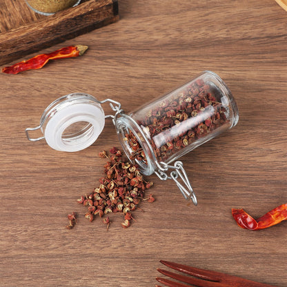Homelike Style 2.3 oz Small Glass Stash Jars with Labels, 12 Pack Mini Spice jars with Airtight Seal, Empty Spice Bottles with Silicone Rubber Gasket for Herb Tea Seasoning Storage