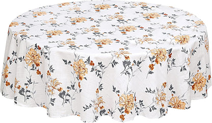 RUVANTI Round Tablecloth 70 Inch, 100% Cotton Stain Resistant Washable for Kitchen, Dining, Parties