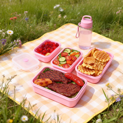 Bgtecho 4 Pack Collapsible Silicone Food Storage Containers with Lids, Silicone Lunch Box for Kitchen, Foldable Collapsible Meal Prep Container, Microwave, Freezer & Dishwasher Safe, BPA Free