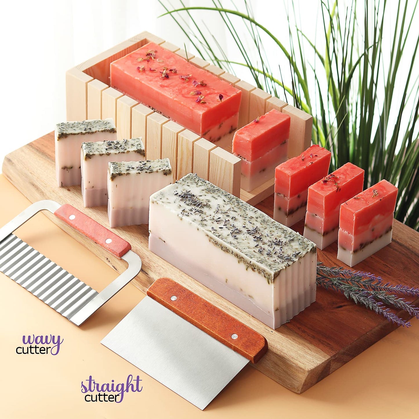 CraftZee Large 𝗣𝗥𝗘𝗠𝗜𝗨𝗠 Deluxe Soap Making Kit - All-in-One Soap Making Supplies with Soap Base, Soap Cutter Box, Silicone Loaf Molds, Fragrances & More - Homemade Melt & Pour DIY Craft Kits
