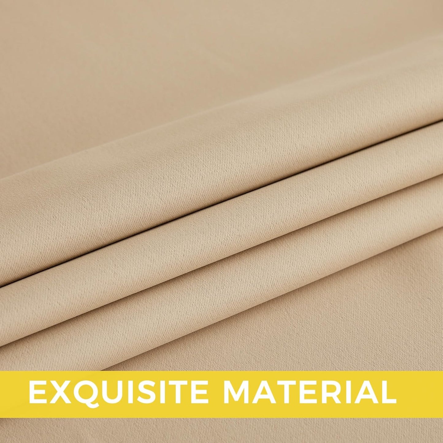 NICETOWN Room Darkening Curtains - 2 Panels in Biscotti Beige, 52" x 84" for Enhanced Privacy
