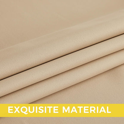 NICETOWN Room Darkening Curtains - 2 Panels in Biscotti Beige, 52" x 84" for Enhanced Privacy