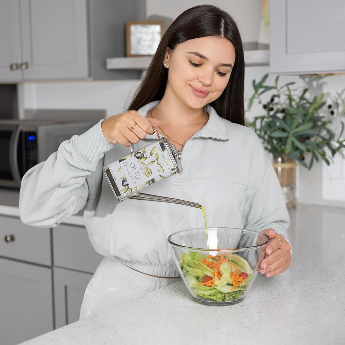 16 Fox Run Stainless Steel Olive Oil Dispenser With No Drip Spout, Ounces