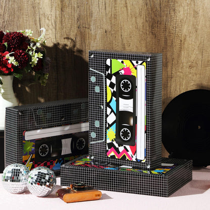 Zhanmai 6 Pcs Halloween 80s 90s Party Decorations 80's 90's Party Favor Box Large Cassette Player Treat Gift Boxes for Retro Hip Hop 1980s 1990s Music Birthday Theme Boom Supplies(15.4 x 10 Inch)