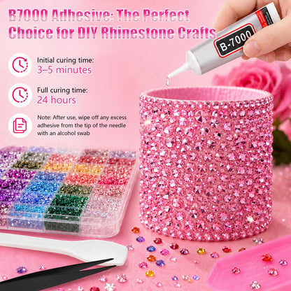 51000Pcs 48 Colors Resin Jelly Rhinestones for Bedazzling and Tools 3mm Flatback Gems for Diamond Art Bedazzler Kit with 3Pcs 10ML Glue for Clothing Crafting Book Nail Art