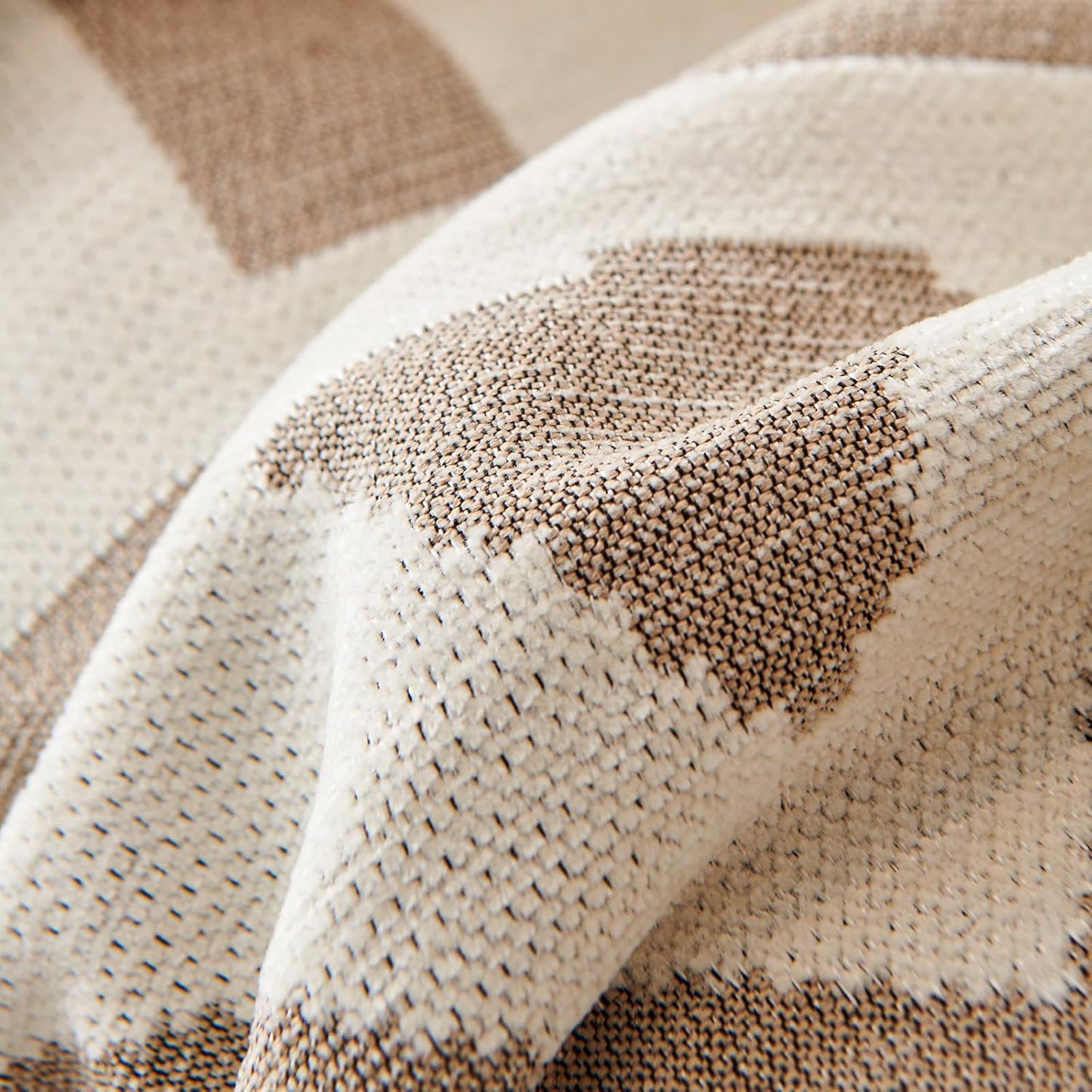 71"x91", 1 VClife Bohemian Aztec Accent Chair Cover Beige White Geometric Tribal Chenille Armchair Slipcover Reversible