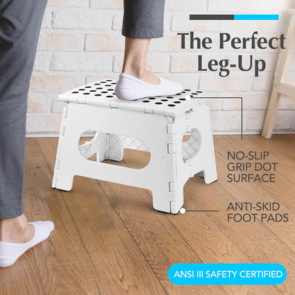 8 Inch) Handy Laundry Folding Lightweight Step Stool - Sturdy Enough to Support Adults and Safe Enough for Kids - Opens