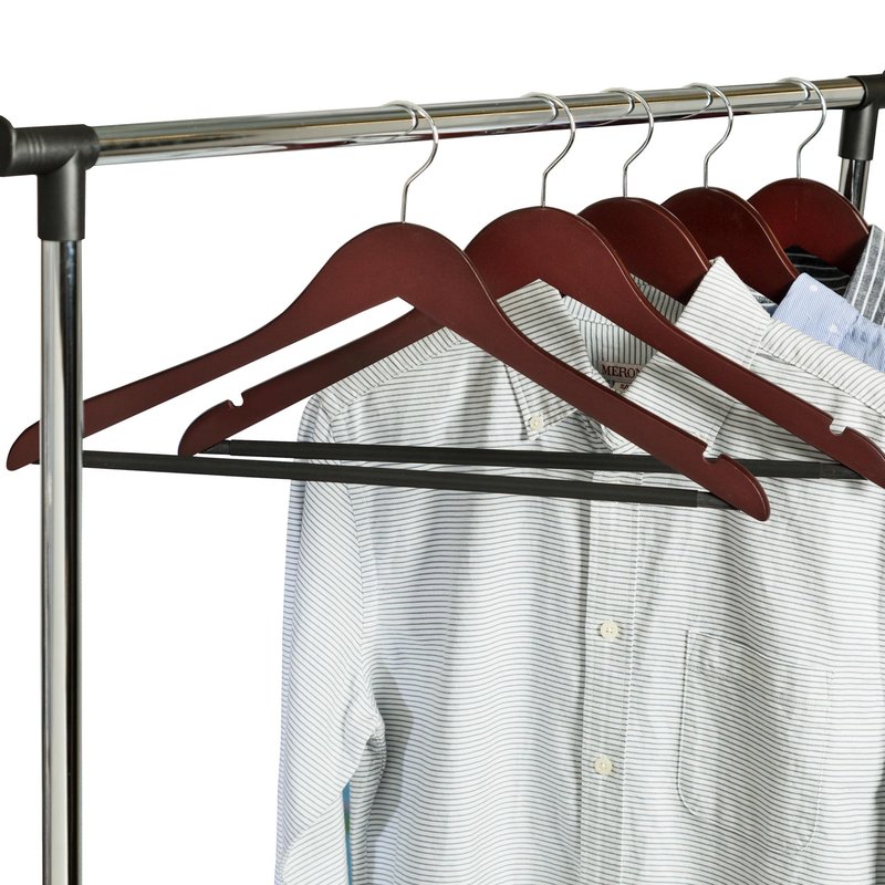 Honey-Can-Do No Slip Wooden Coat Hangers, Cherry Wood, 24-Pack