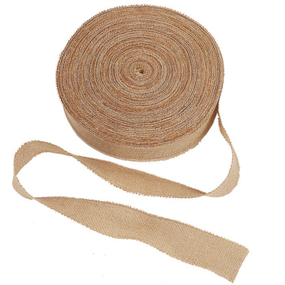 KINJOEK1 in Burlap Ribbon, 27 Yards Natural Jute Fabric Roll Ribbon for Craft, Christmas, Wedding, Gifts, Decoration