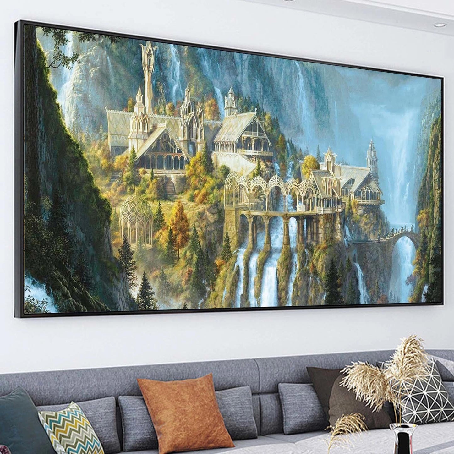 YALKIN Square 5D Diamond Painting Kits for Adults, Castle Large Diamond Art Kits Full Drill Diamond Painting Kit for Adult Beginners, DIY Crystal Picture Art for Home Wall Decor 40x70CM/15.8x27.6in