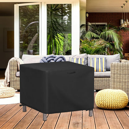 16 Inch, 16 16 17 Inch Patio Ottoman Cover Square Waterproof Outdoor Side Table Furniture Covers, Heavy Duty Outdoor