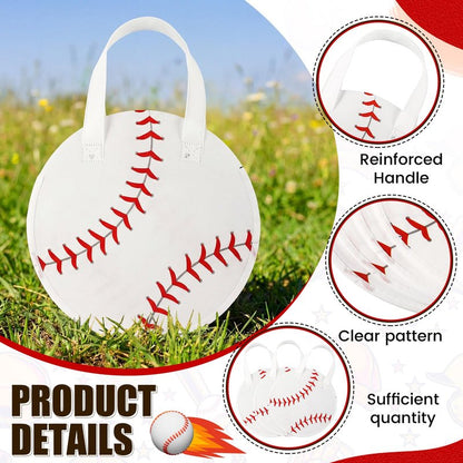 Yeyeplum 12 Pcs Basketball Party Favor Bags 10 × 10 Inch Basketball Gift Bags with Handle Round Non Woven Gift Pouches for Goodie Candy Snacks Sports Themed Birthday Party Supplies