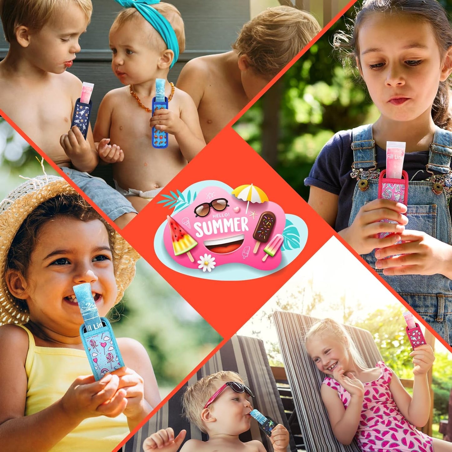 Amintiri 50 2 (Multicolor-4) Disposable Ice Popsicle Mold Bag Popsicle Holder, Freezer Tubes with Dual Zip Seals