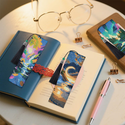 Sitsink Landscape Diamond Art Bookmarks - 8 Pcs Polar Lights Aurora Diamond Painting Kits Bookmarks Set Scenery Design