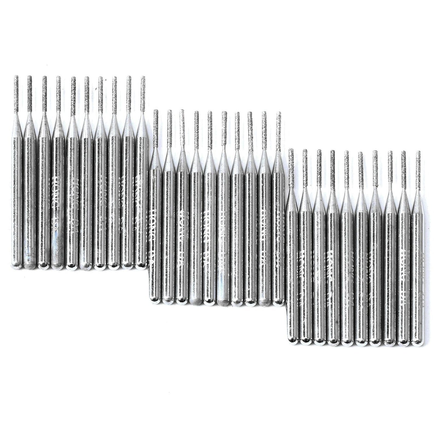 JINGLING 30 Pcs 1mm Diamond Drill Bits for Stone Ceramic Glass Lapidary Supplies 1/8 inch Shank for Dremel Tool Jewelry Making Kit
