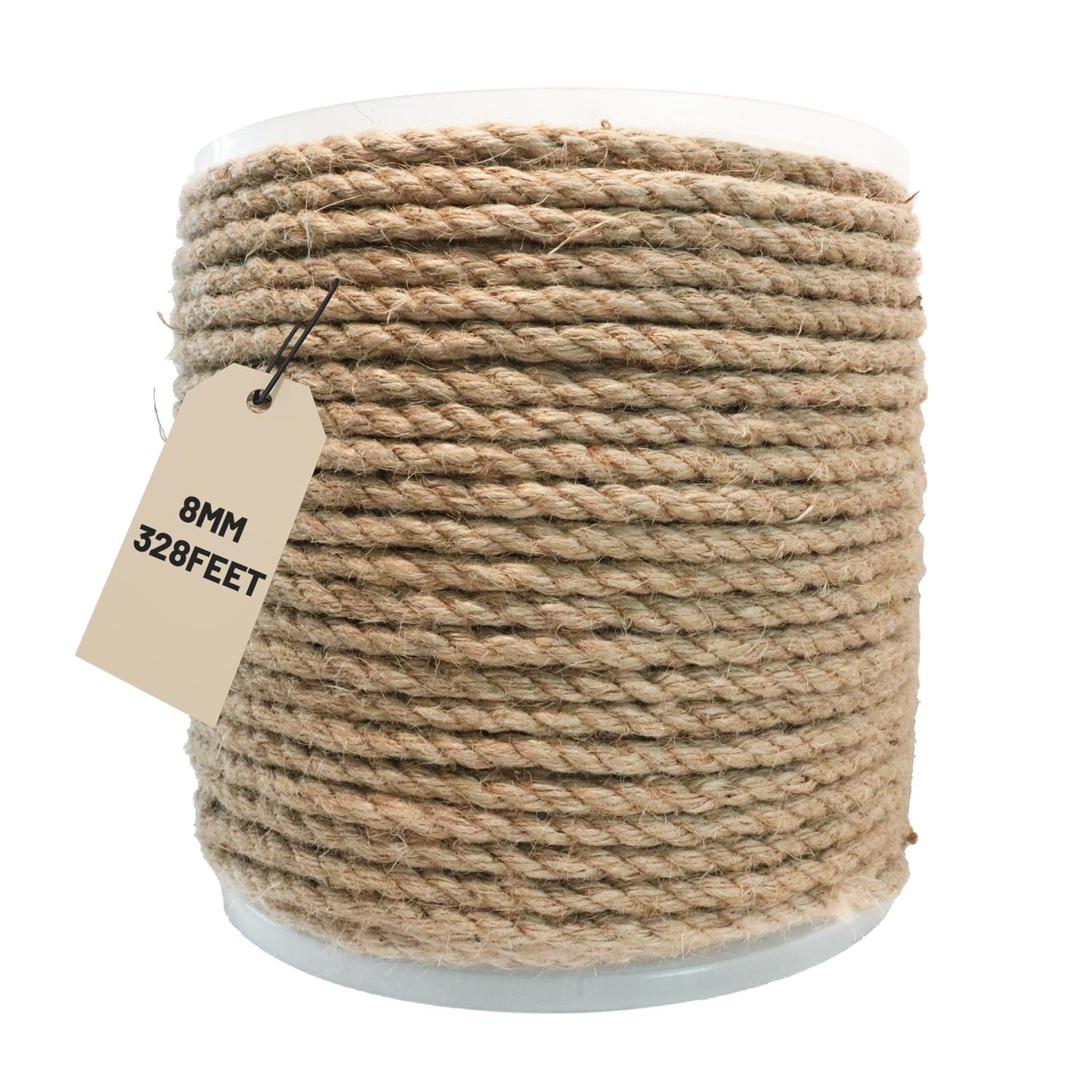 SDHUATUO Jute Twine Rope 8mm x 328ft, Natural Hemp String for Gardening, Crafting, Cat Scratching Post, DIY Crafts, Bundling, Home Decor