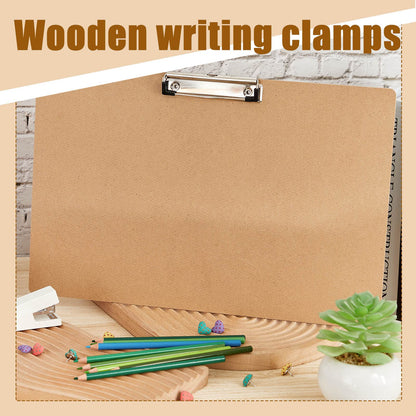 Henoyso 8 Pcs 11x17 Clipboard Wooden Horizontal Lap Board Extra Large Wood Clip Board with Low Profile Clip Desk Brown Landscape for Drawing Sketch Art for Classroom Office School Architects