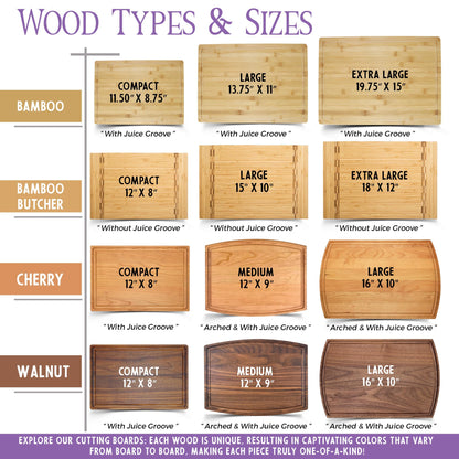 Personalized Dad Cutting Board - Customized Wood Grill Board for BBQ Masters - Custom Barbecue and Grilling Gift for Dad, Grandpa or Him - Anniversary, Birthday, Father's Day Gifts, Gifts for Men