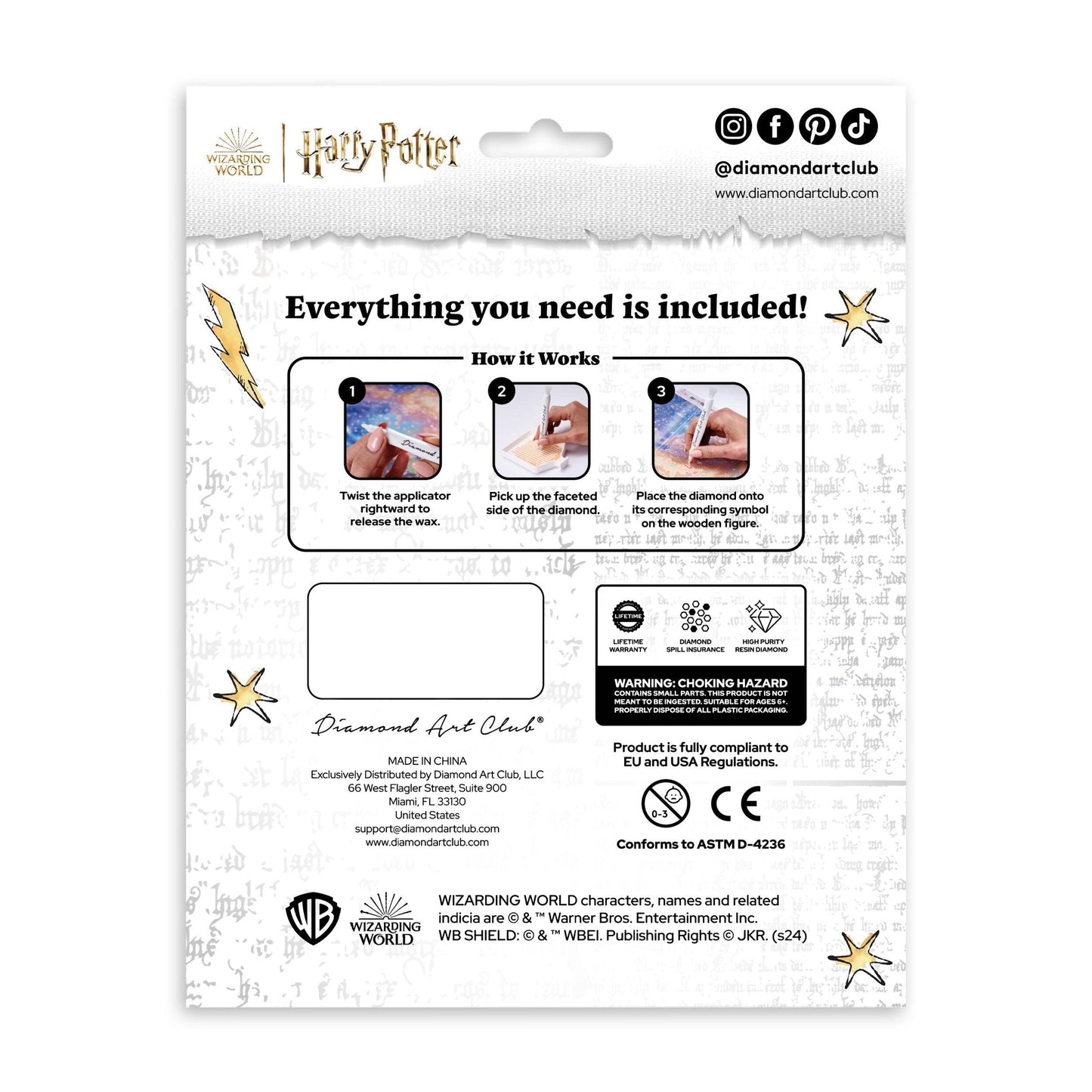 DIAMOND ART CLUB Sparkle Pals - Hermione, Diamond Painting Kit, Fun DIY Crafts for Adults, Diamond Art Craft for Beginners, 5.4" x 5.7" (Pack of 1)