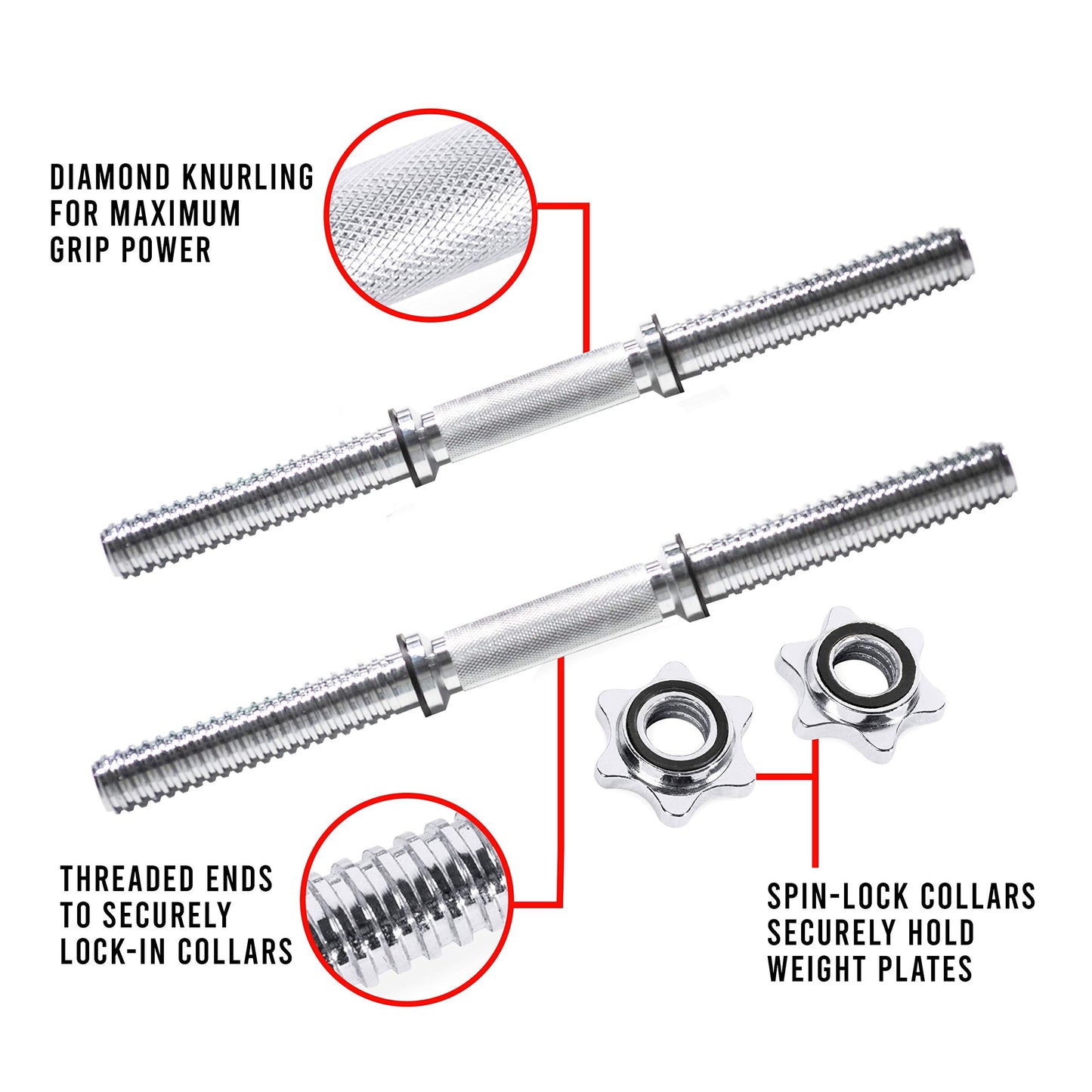 CAP Barbell 52.5-Pound Adjustable Dumbbell Weight (Pair), chrome finish