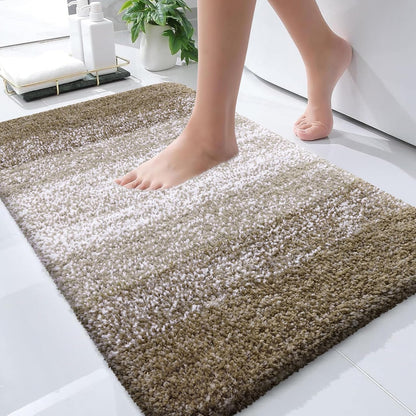 OLANLY Large Bathroom Rug Mat - Extra Soft Microfiber, Quick Dry, Machine Washable | 45x27 Coffee Color