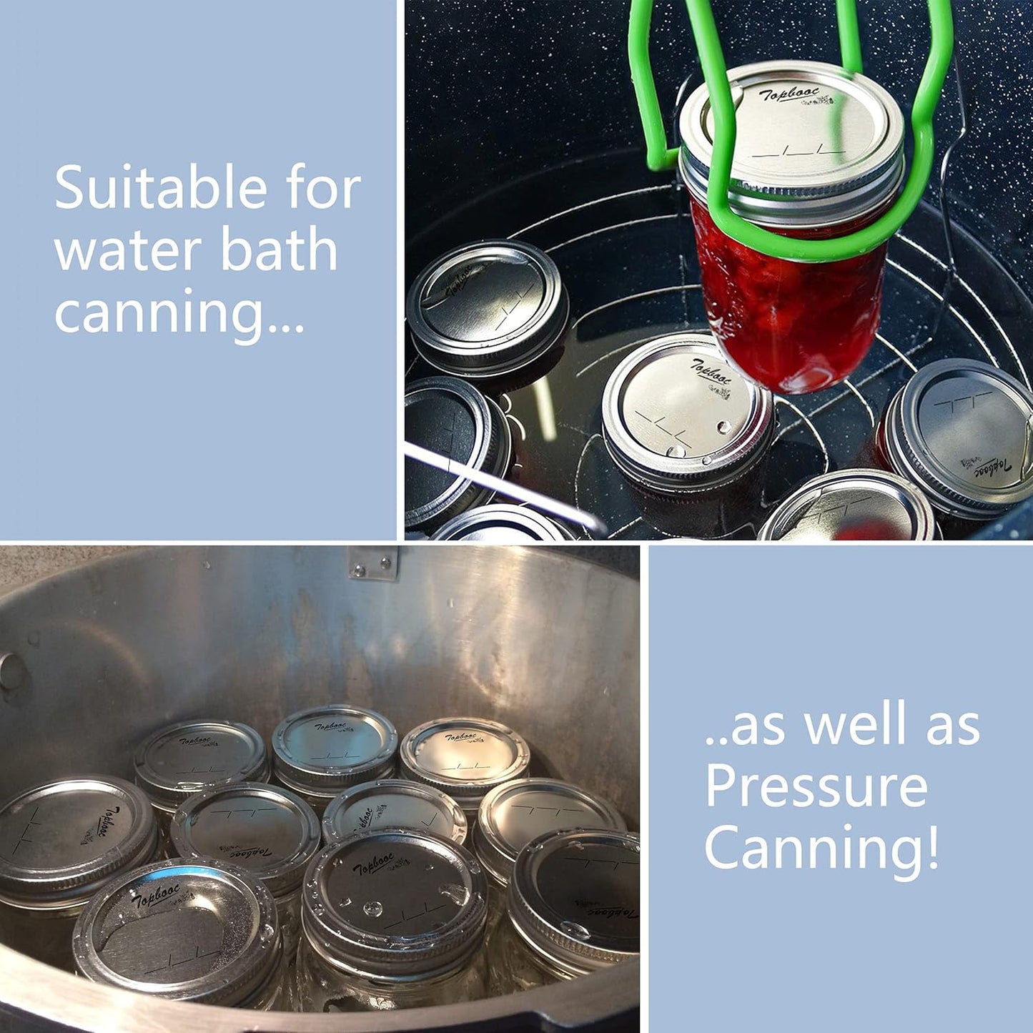 Canning Lids for Ball, Kerr Jars, Split-Type Metal Mason Jar Lids, 150 Pcs Regular Mouth, Airtight Food Grade Material