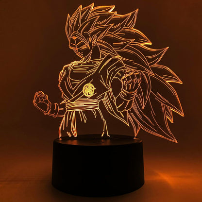 Otaku Lamps Super Saiyan 3 Goku Dragon Ball Super - 16 Color RGB LED Anime Night Light | 3D Room Décor Gift