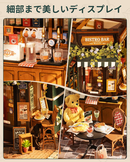 Rolife DIY Miniature House Kit for Adults, Tipsy Restaurant Mini Wooden Dollhouse Kit, Bakery Tiny House Diorama Building Kits-Birthday Craft Home Decor Hobbies Gift for Teens Kids