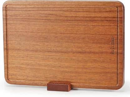 15.8 11 Inch Solid Teak Wood Cutting Board One Piece Non Glued Large Thick Crack Resistant Wooden Chopping Board