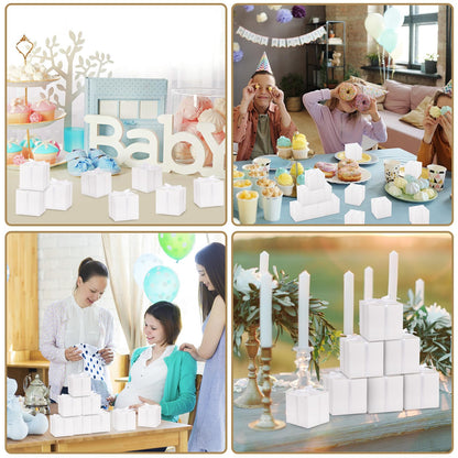 Adecortalk 100 Pcs Mini White Gift Boxes 2x2x2 Inches White Party Favor Boxes Gift Candy Boxes with Ribbons for Birtyhday Wedding Baby Shower Graduation Bridal Shower Halloween Christmas Valentine Gifts