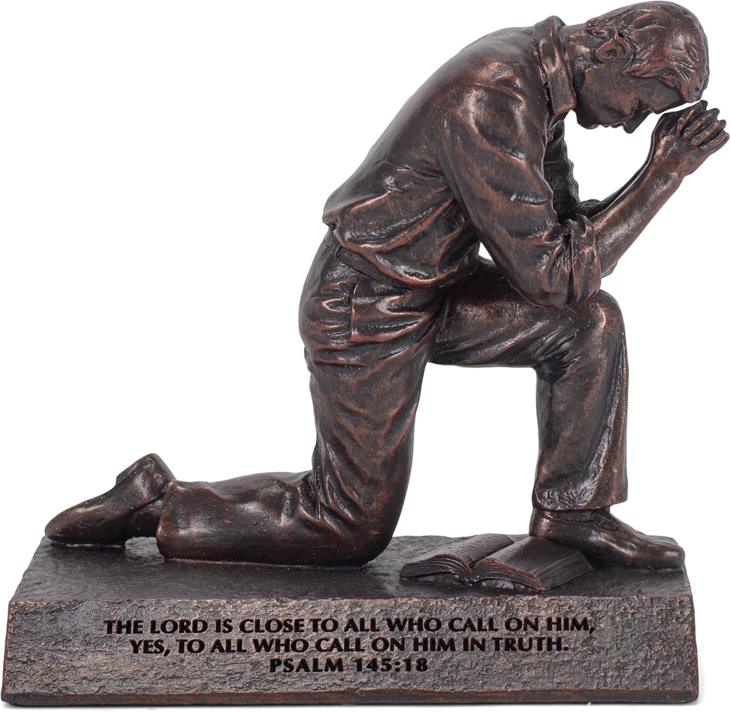 Lighthouse Christian Products Praying Man Seeking God Bronzelike Finish 4.5 x 2.75 Cast Stone Sculpture