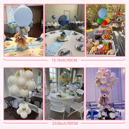 TEKXYZ Clear Acrylic Balloon Stands for Table, Adjustable Height 15.75 Inch, 23.6 Inch, 31.5 Inch Reusable Balloon centrepieces Toy Balloons, for Wedding, Birthdays Table& Floor Decor (Set of 4)