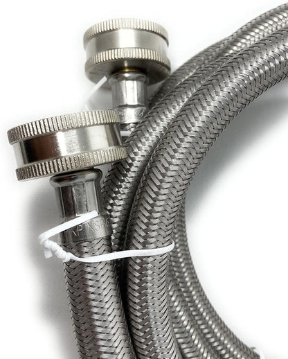 Premium Stainless Steel 6ft Washing Machine Hoses Burst Proof Leak Proof 2 Pack for Hot Cold Water