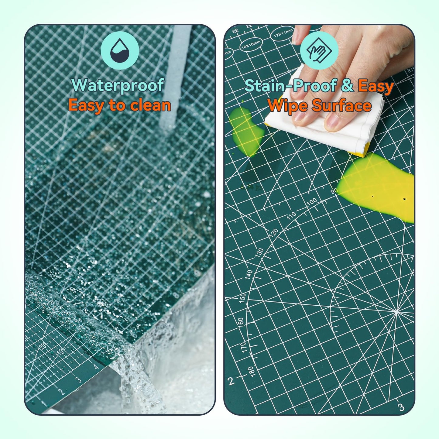 HTVRONT 5 Packs Self Healing Cutting Mat- 12" x 18” Double-Sided Cutting Mats for Crafts, A3 High-Density Sewing Mat with Grid for Fabric Quilting Modeling Hobby Scrapbooking Project