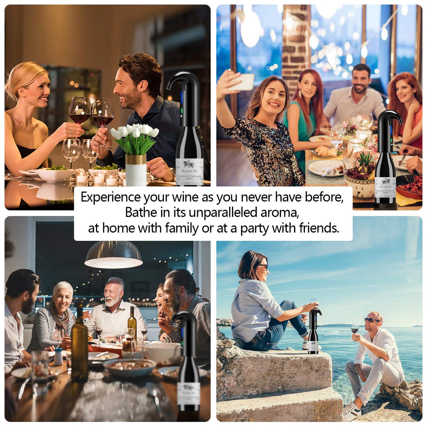 Wine Aerator Electric Wine Decanter Best Sellers One Touch Red -White Wine Accessories Aeration Work with Wine Opener for Beginner Enthusiast - Spout Pourer - Great Mothers Day Gift for Mom