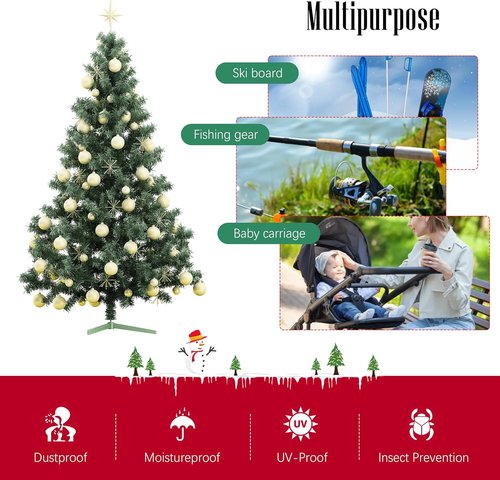Cosy Family Christmas Tree Storage Bag - Durable 7.5 ft Heavy Duty Extra Large with Reinforced Handles & Dual Zippers