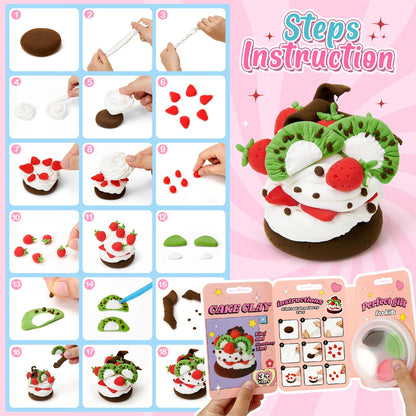 Air Dry Clay for Kids Modeling Clay Kit, 12 Box Model Magic Arts and Crafts for Kids with Tools & Tutorial, Non-Sticky, 4-12+ Years Girls Christmas Birthday Gift, Dessert Party Favors Classroom Prize
