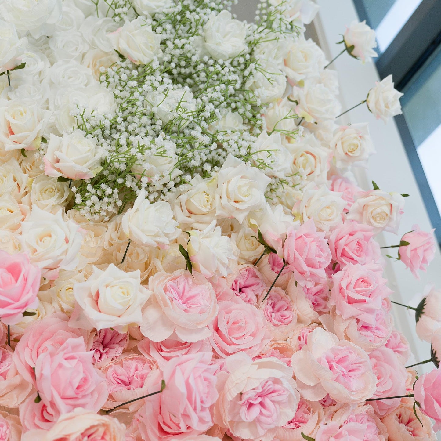 CreateView Artificial Flower Wall Wedding Backdrop, Luxury‌ 3D Silk Floral Party Decor for Wedding Home Hotel Party Baby Show Decor, Quick Assembly/Storage 4 * 8ft (120 * 240cm)