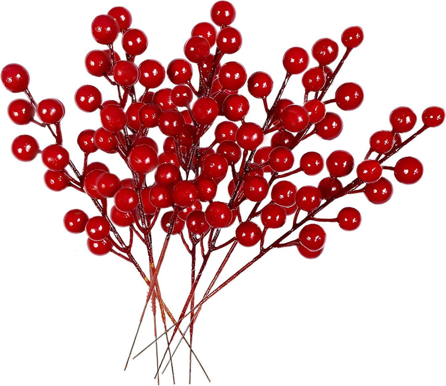 24 pcs Christmas Berries Stems Artificial Red Berry Stems for Christmas Tree Ornaments Crafts Holiday and Home Decor