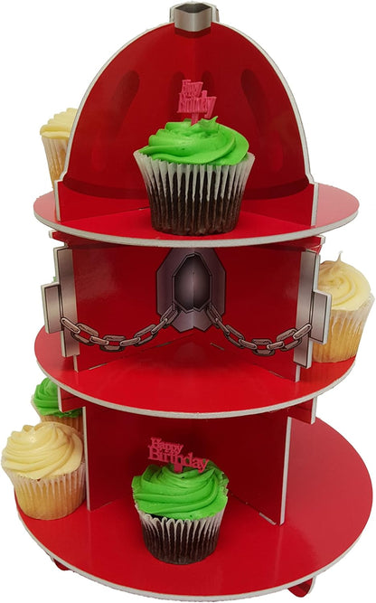 Fire Hydrant Cupcake Stand for Children's Parties, Fire Fighter Theme!